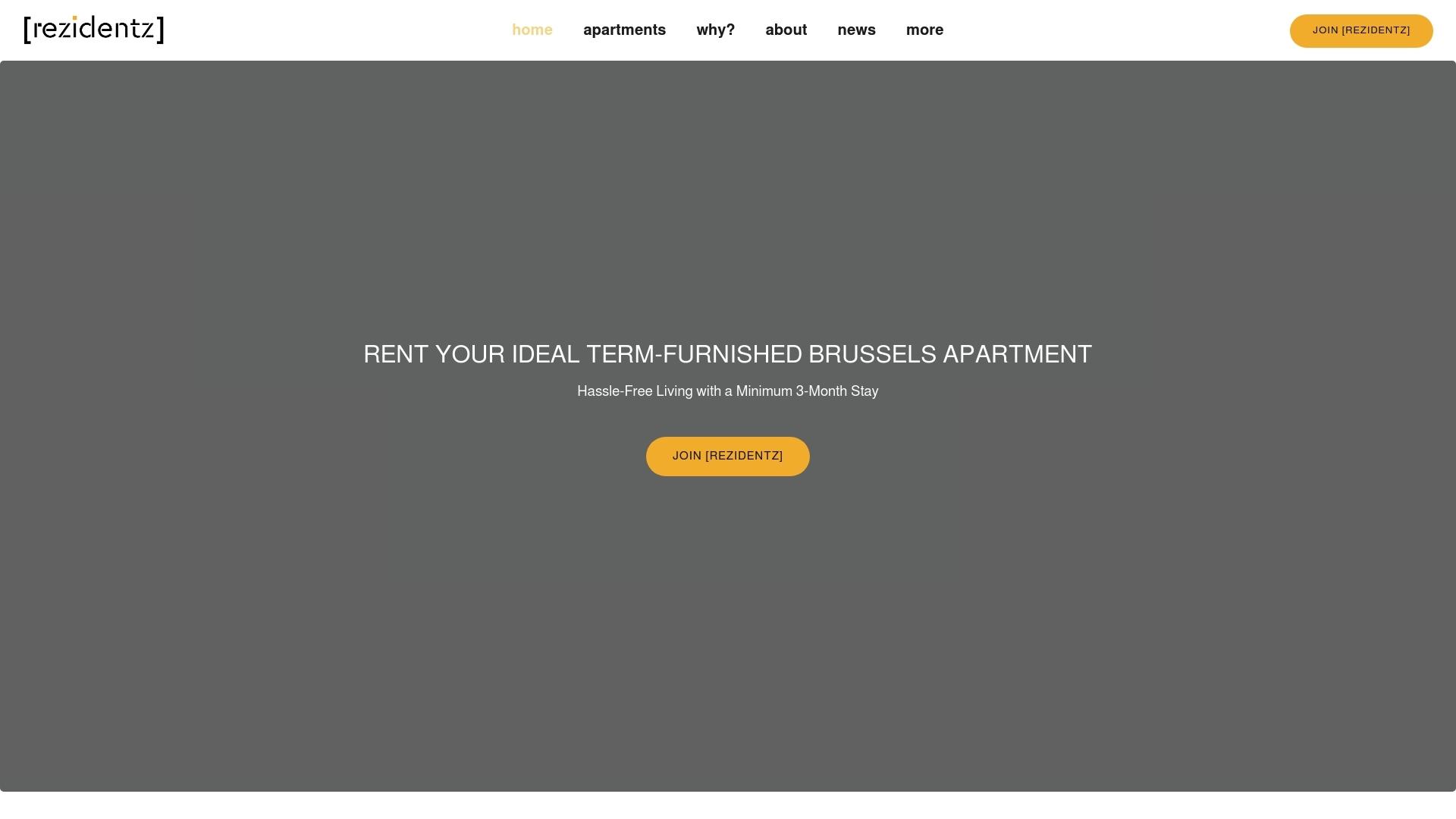 Screenshot of website rezidentz