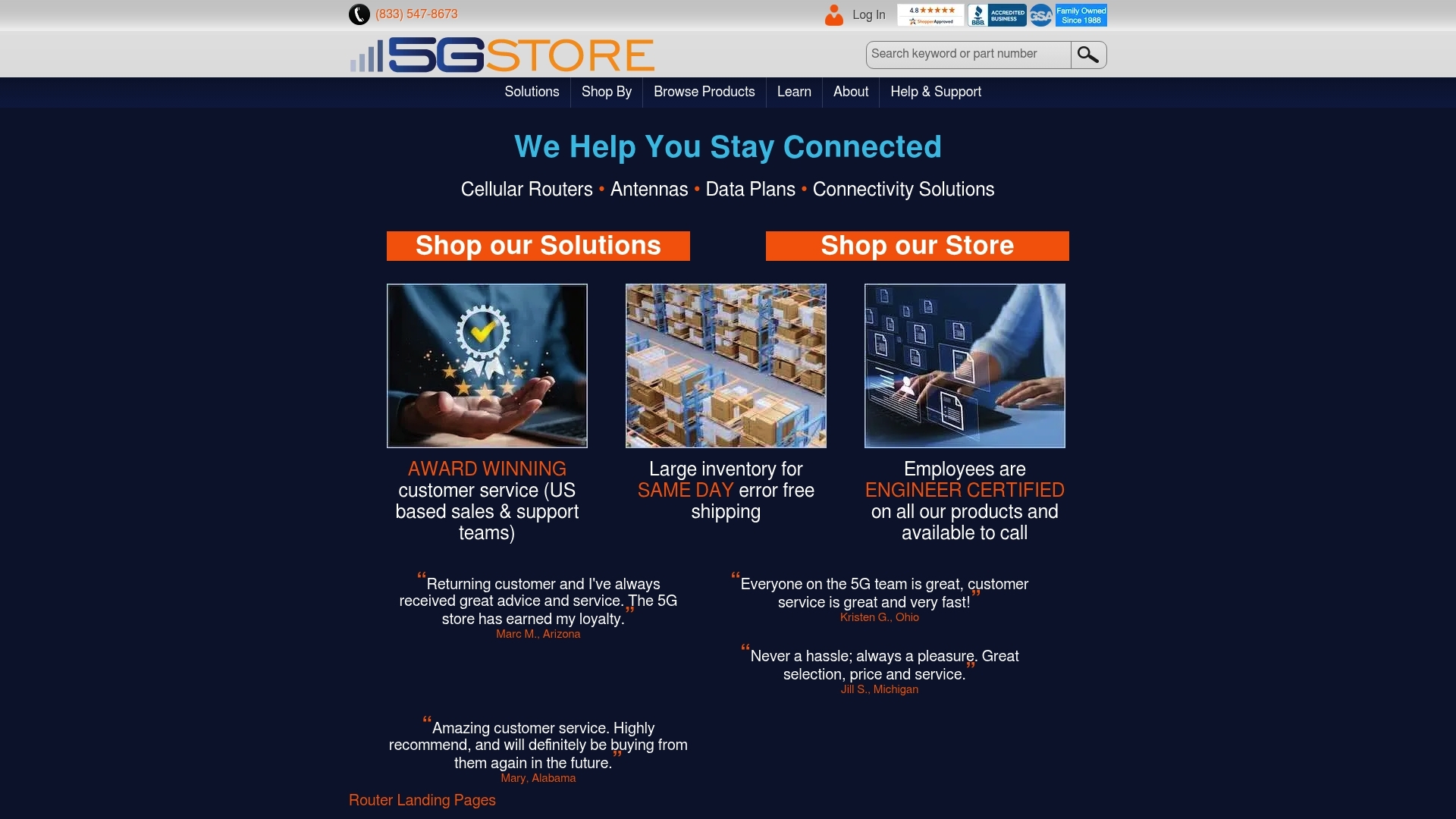 Screenshot of workspace 5Gstore
