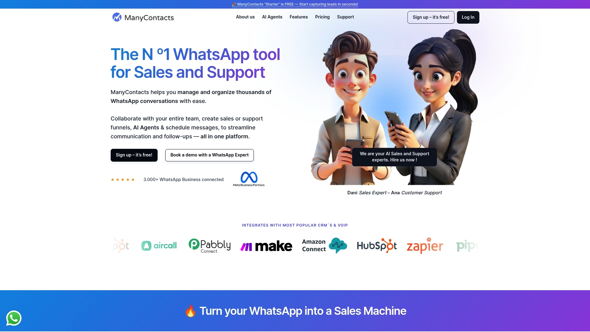 Screenshot of website ManyContacts.com