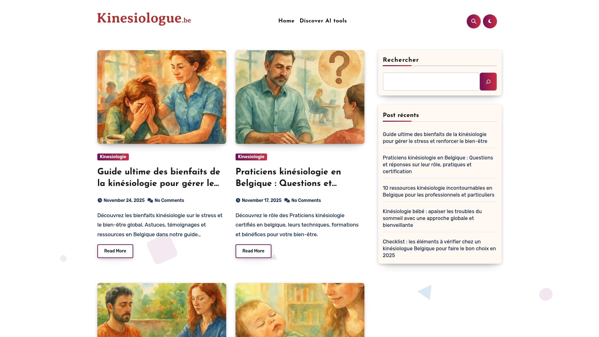 Screenshot of workspace Kinésiologie Belgique
