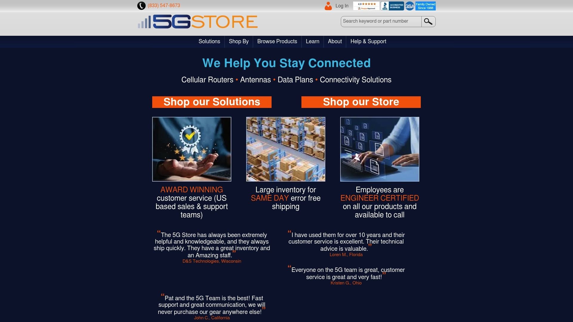 Screenshot of workspace 5Gstore