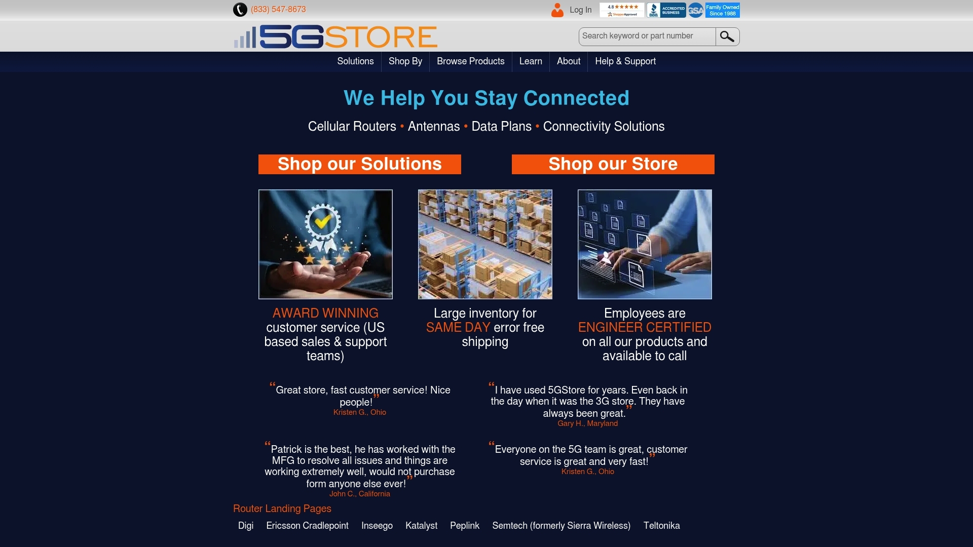 Screenshot of workspace 5Gstore