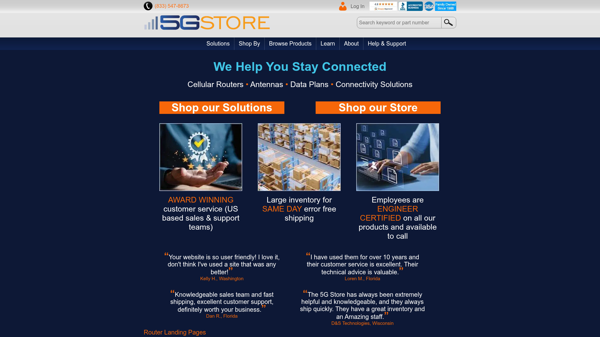 Screenshot of workspace 5Gstore